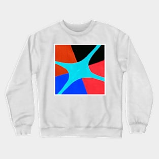 Inverted Blue Orange Black Geometric Abstract Acrylic Painting Crewneck Sweatshirt